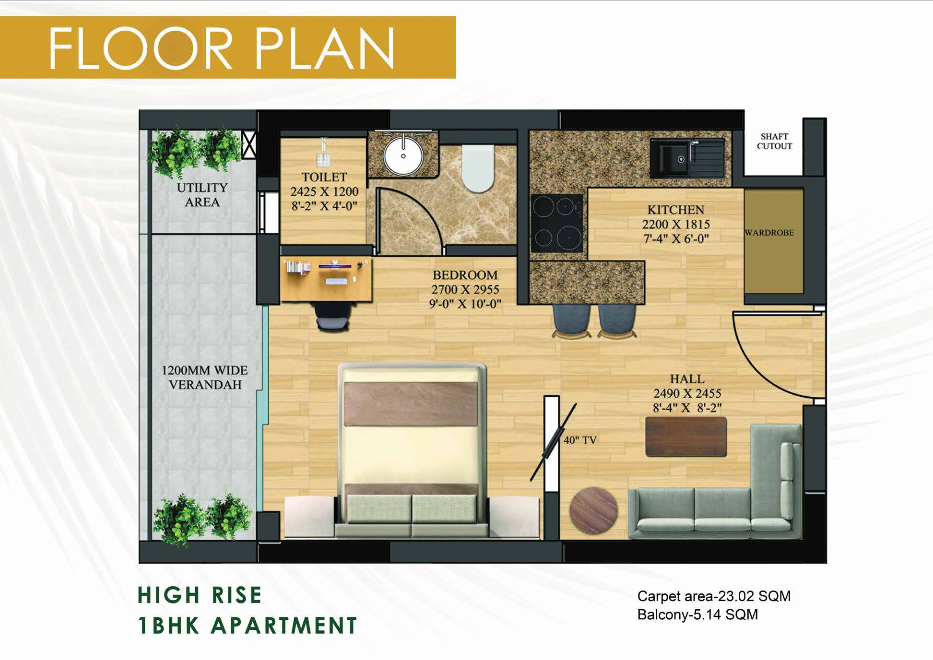 Studio Apartment of Nimbus the Palm village