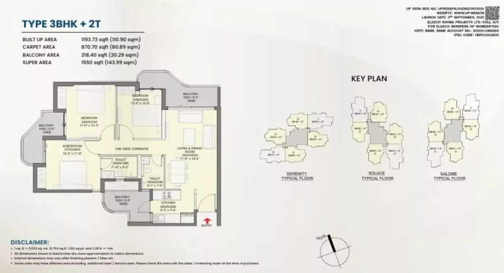 Eldeco wow 3BHK+2T