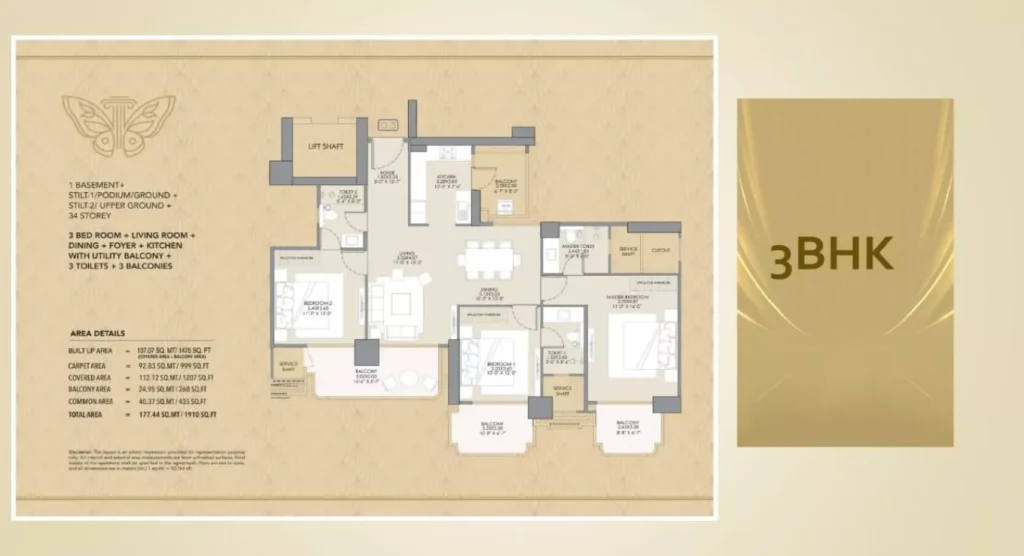 Gaur Chrysalis 3BHK