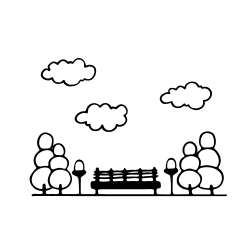 Landscaped Green Park line art